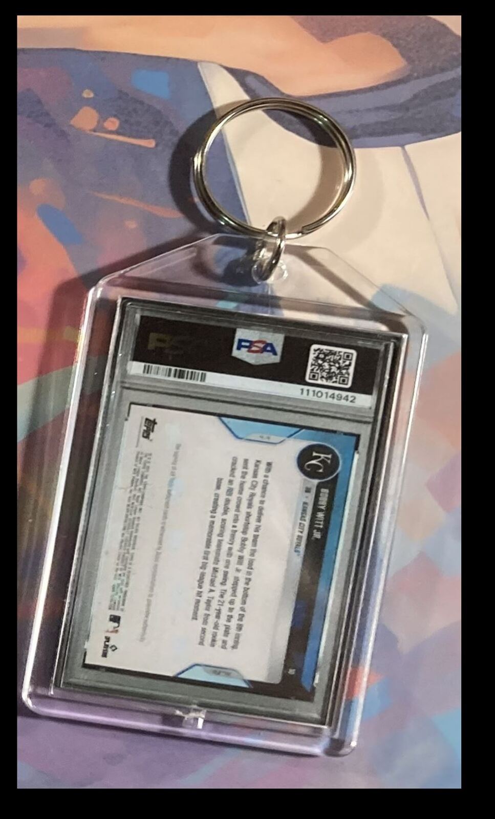 3122 Bobby Witt Jr 2022 Topps Now Red Auto Custom Keychain Great Gift