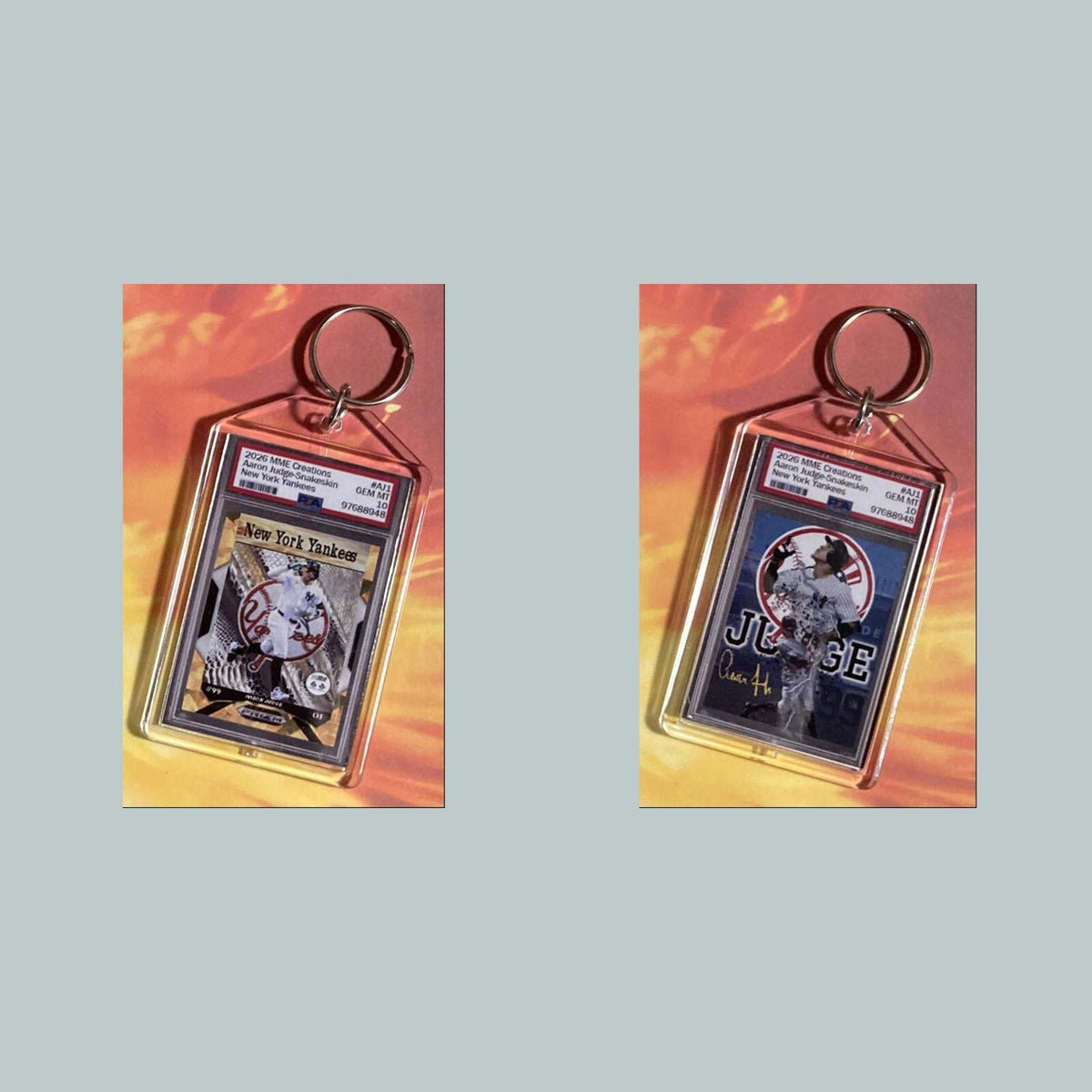 3748 Aaron Judge Gold Ice Snakeskin Mockup Custom Hand Made Novelty Keychain
