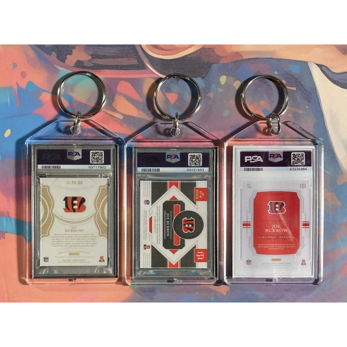 3169B Joe Burrow 3 Pack Bundle - 3 Different Custom Novelty Keychains -Gift