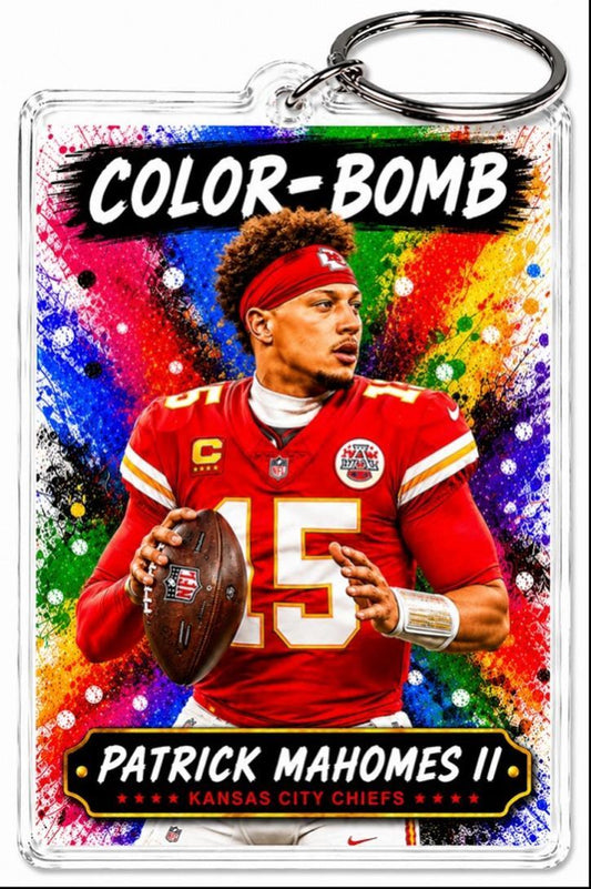 3875 Patrick Mahomes  Keychain | Color-Bomb | Custom Photo Keychain No Nameplate
