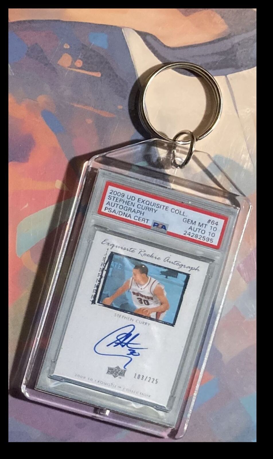 2978 Stephen Curry 2009 UD Exquisite Collection Custom Made Keychain