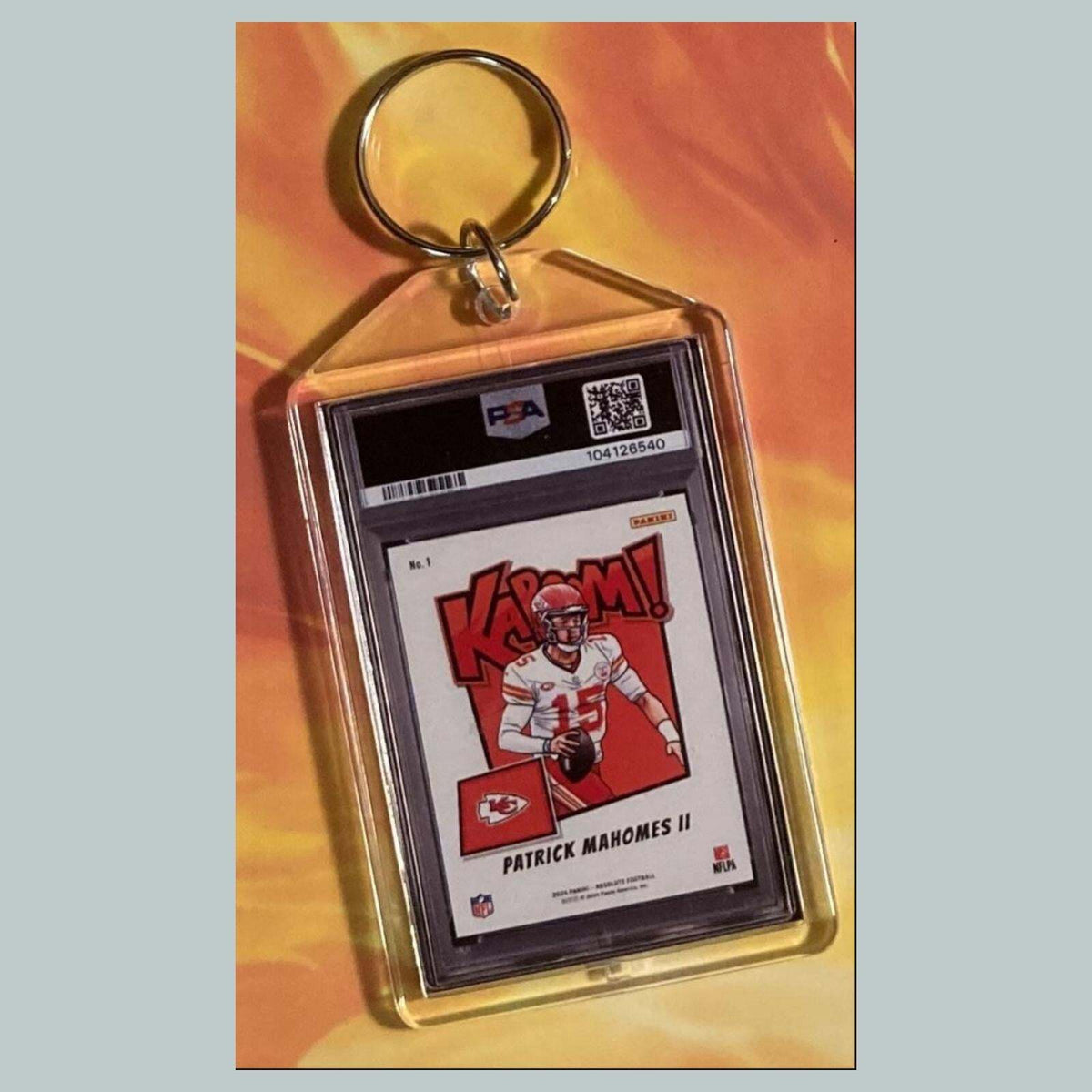 3620 Patrick Mahomes 2024 Panini Absolute Kaboom Custom Keychain
