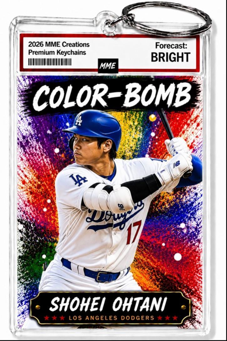 3899 Shohei Ohtani Batting Color-Bomb Custom Acrylic Photo Keychain - With
