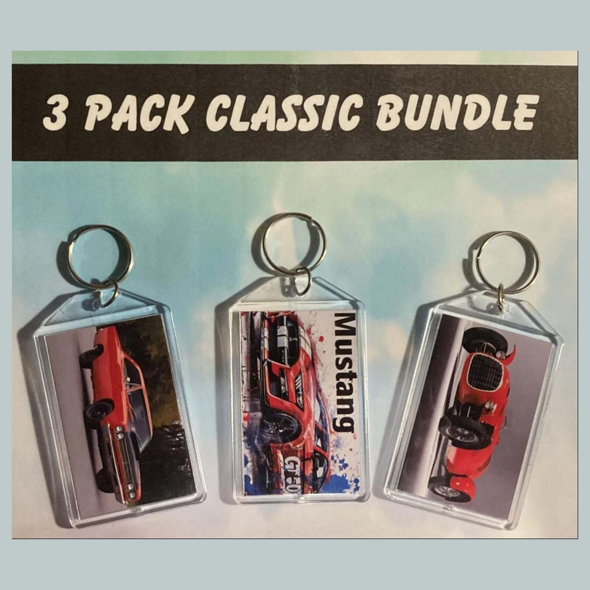 3557B Threefer Bundle Classic Cars  Keychain |Vintage Automobile Photo Keychains MSC KYC