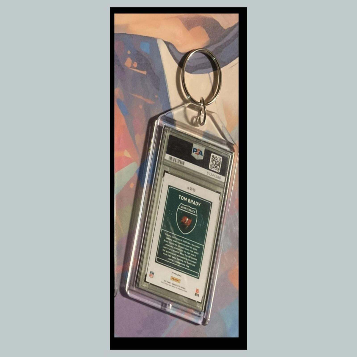 3425 Tom Brady 2021 Panini Donruss Optic Downtown Gold Custom Novelty Keychain