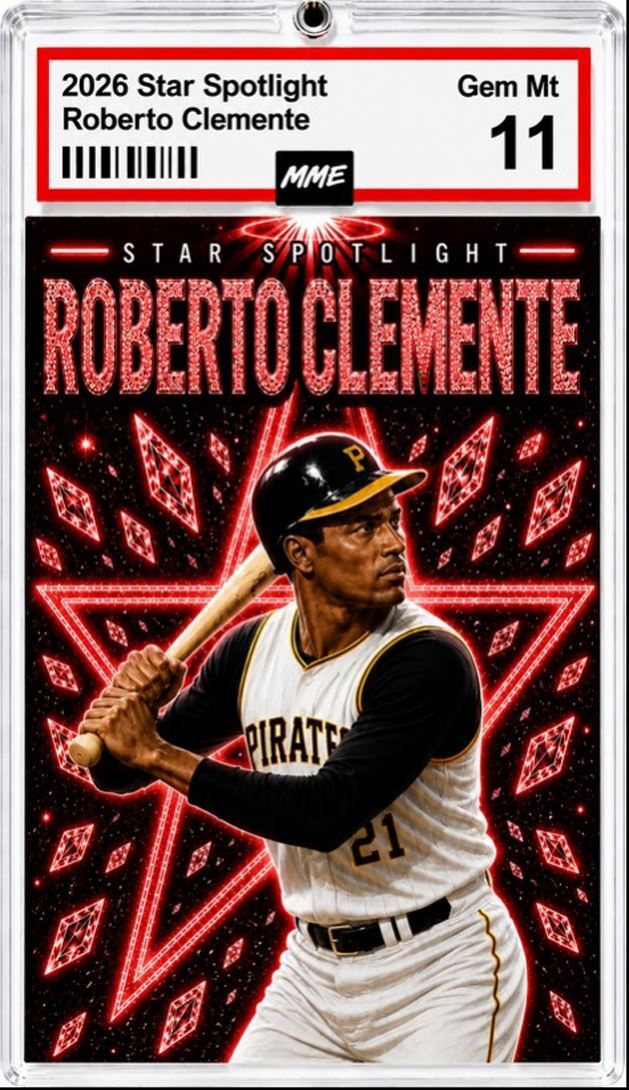 2956 Roberto Clemente Keychain Red Spotlight Custom Acrylic Photo Keychain