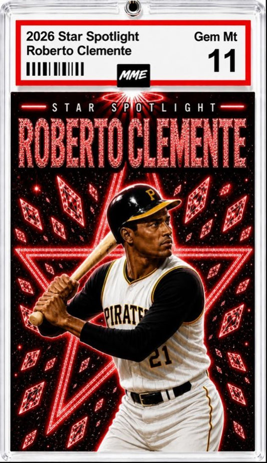 2956 Roberto Clemente Keychain Red Spotlight Custom Acrylic Photo Keychain