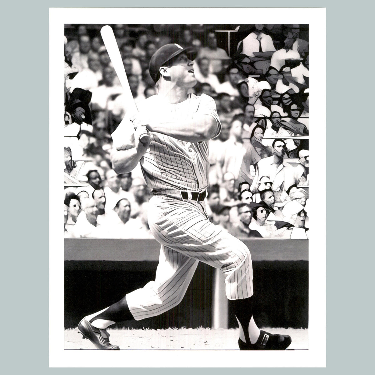 0100 P -8X10 Mickey Mantle B - W Swinging Glossy Photo Fast Shipping BBL