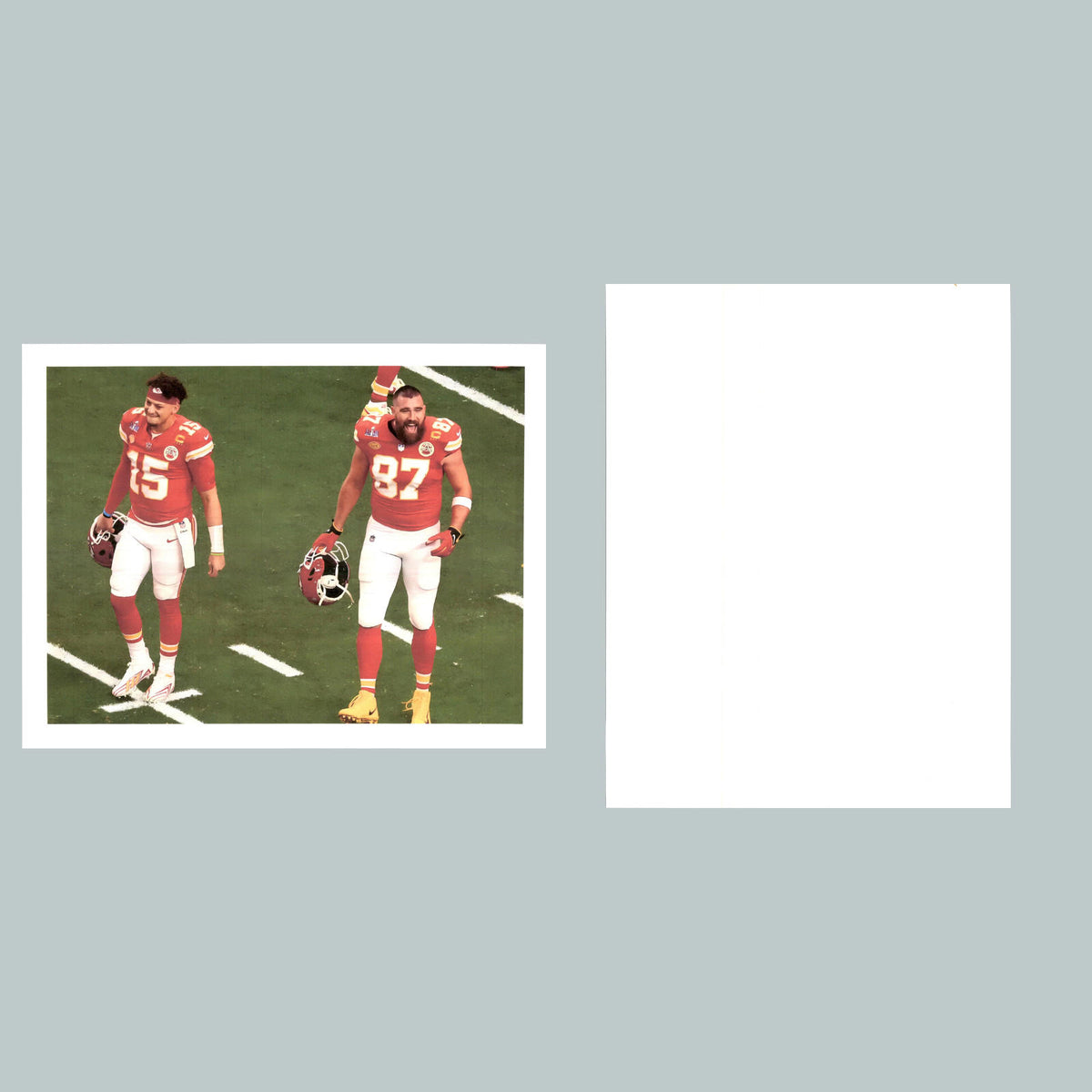0161 8X10 Patrick Mahomes and Travis Kelce-in Practice Glossy Photo FBL