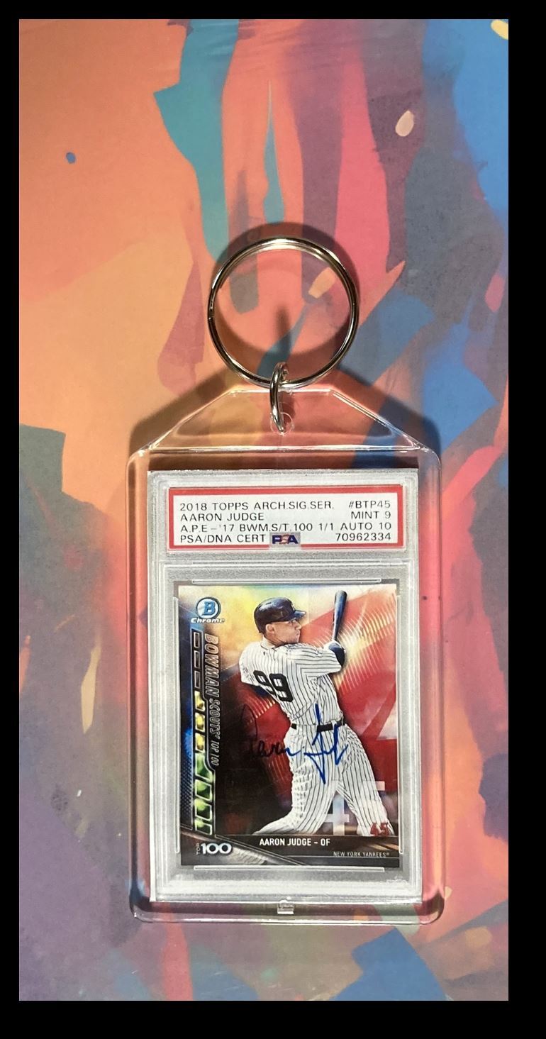 3049 Aaron Judge 2018 Bowman Top 100 Chrome Auto Custom Keychain Great Gift