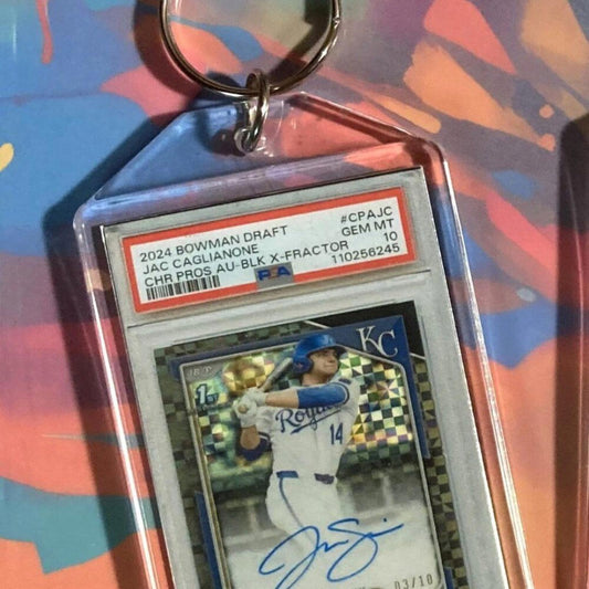 3199 Jac Caglianone 2024 Bowman Draft Black X-Fractor Auto Custom Keychain-Gift