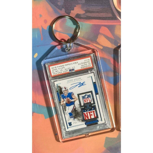 3205 Josh Allen 2022 Panini Impeccable Dual Shield Auto Custom Novelty Keychain