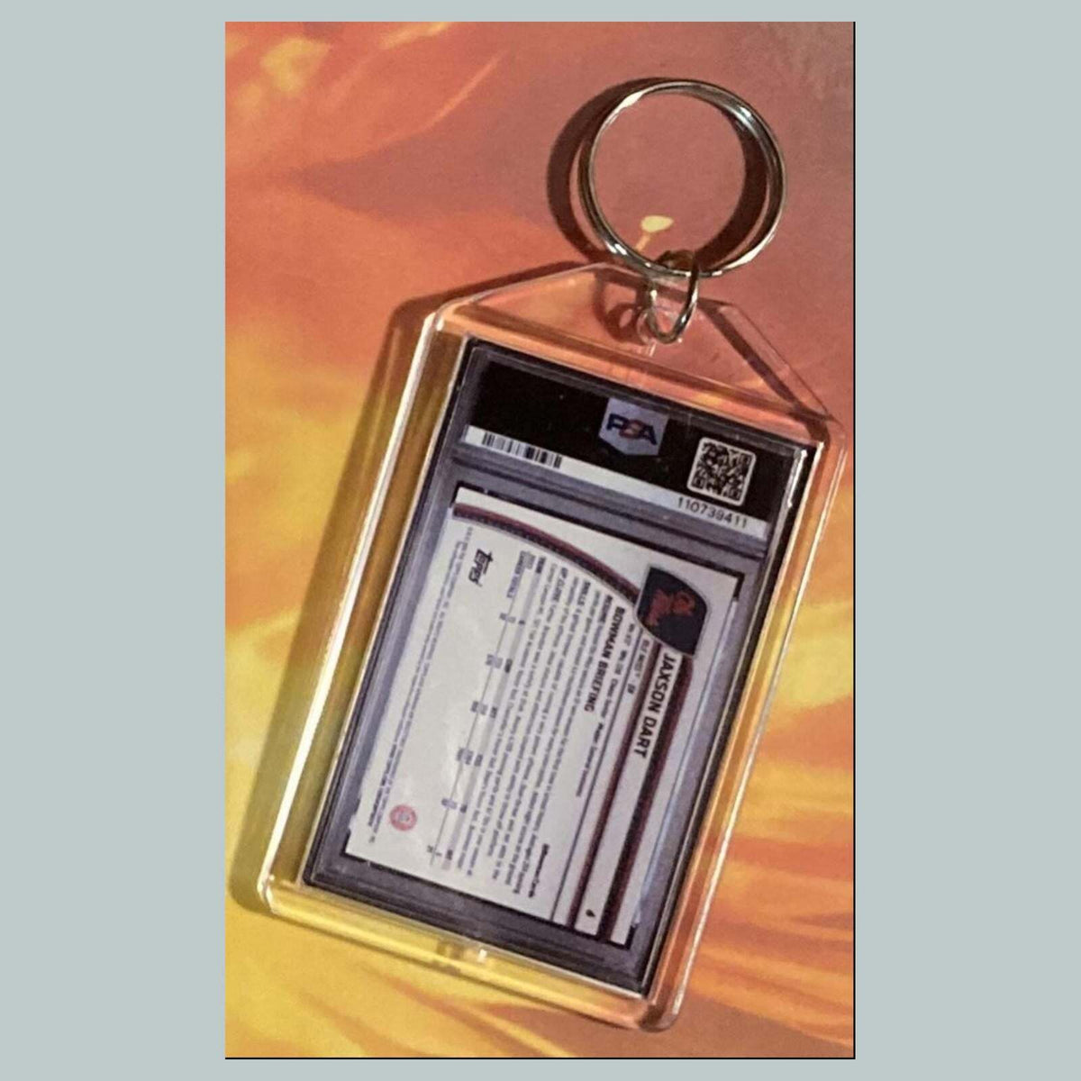 3532 Jaxson Dart 2024 U Sapphire Padparadscha Custom Keychain Great Gift
