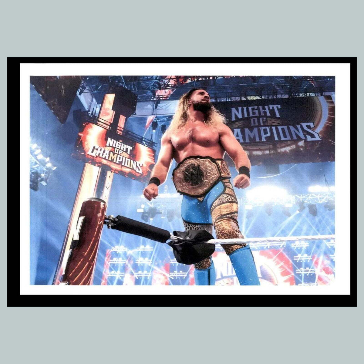 0005 P 8X10 Seth Rollins With Belt In Ring Glossy Photo MSC