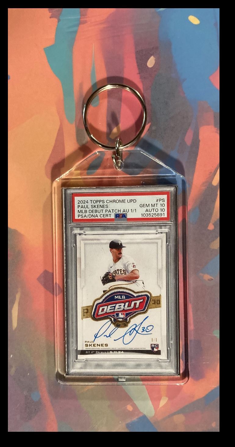 3069 Paul Skenes 2024 Topps Chrome Debut Auto Custom Keychain-Gift