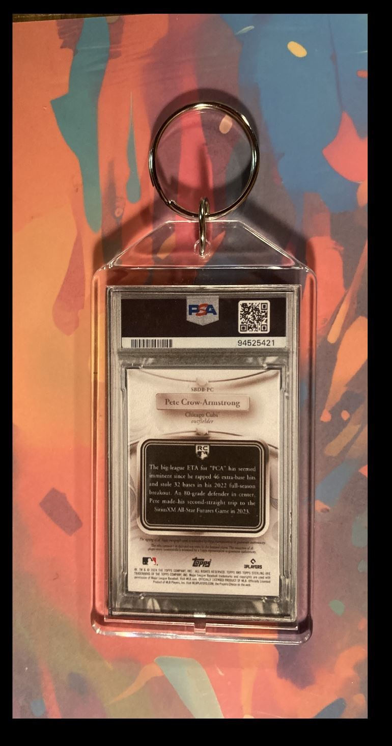 3033 Pete Crow-Armstrong 2024 Topps Sterling Patch Auto Keychain-Gift