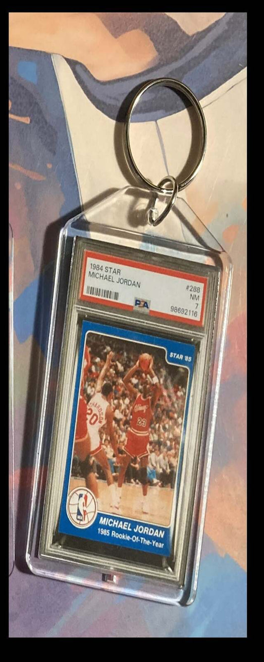 3233 Michael Jordan1984 Star Blue Custom Hand Made Keychain-Great Gift
