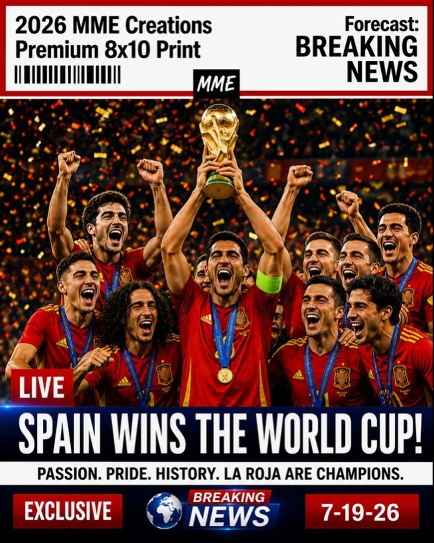 3968 Spain Wins The World Cup Breaking News Series | 8X10 Premium Print Alt Ver3
