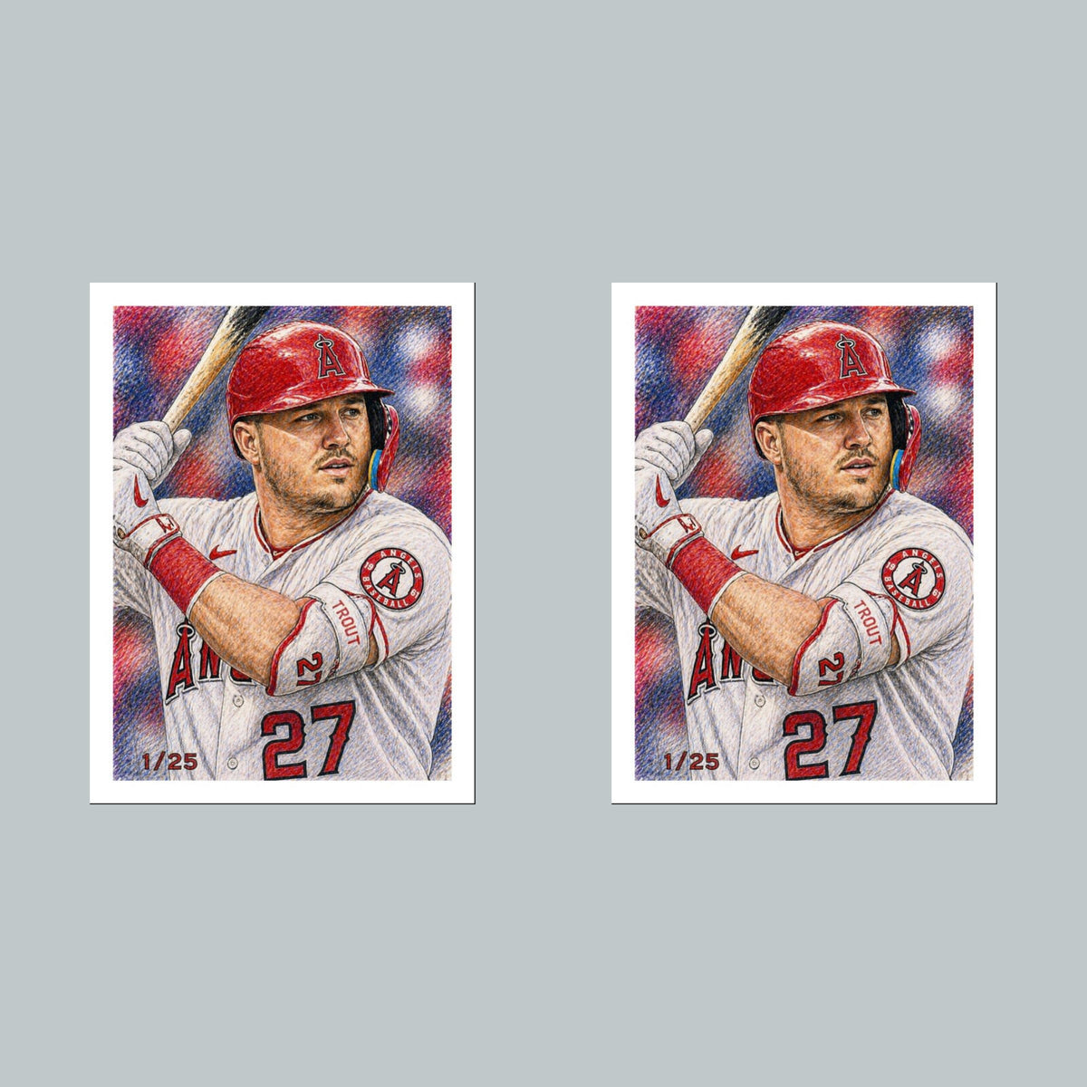 2598 Mike Trout 8x10 Custom Art Photo - Fast-Secure Shipping BBL