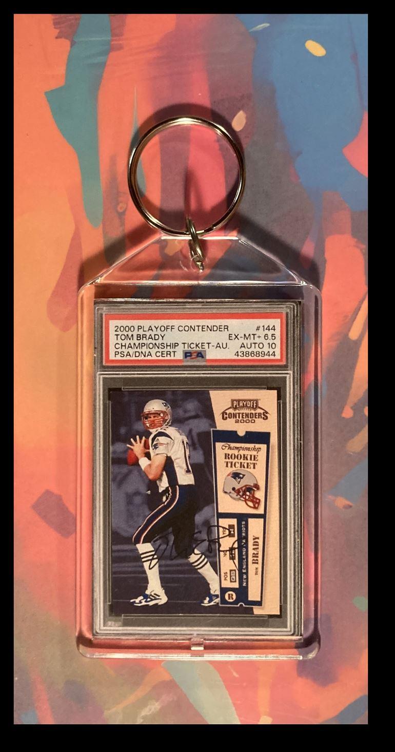 3009 Tom Brady 2000 Panini Playoff Contender Auto Custom Made Novelty Keychain