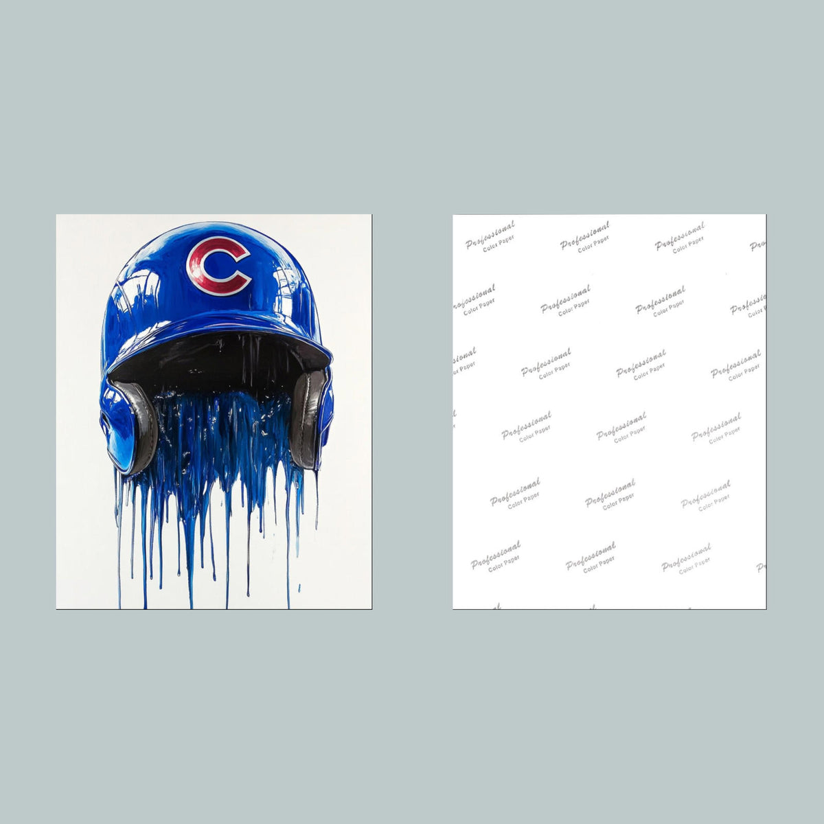 0868 8x10 Glossy Photo Chicago Cubs Drip Helmet Fast Secure Shipping BBL