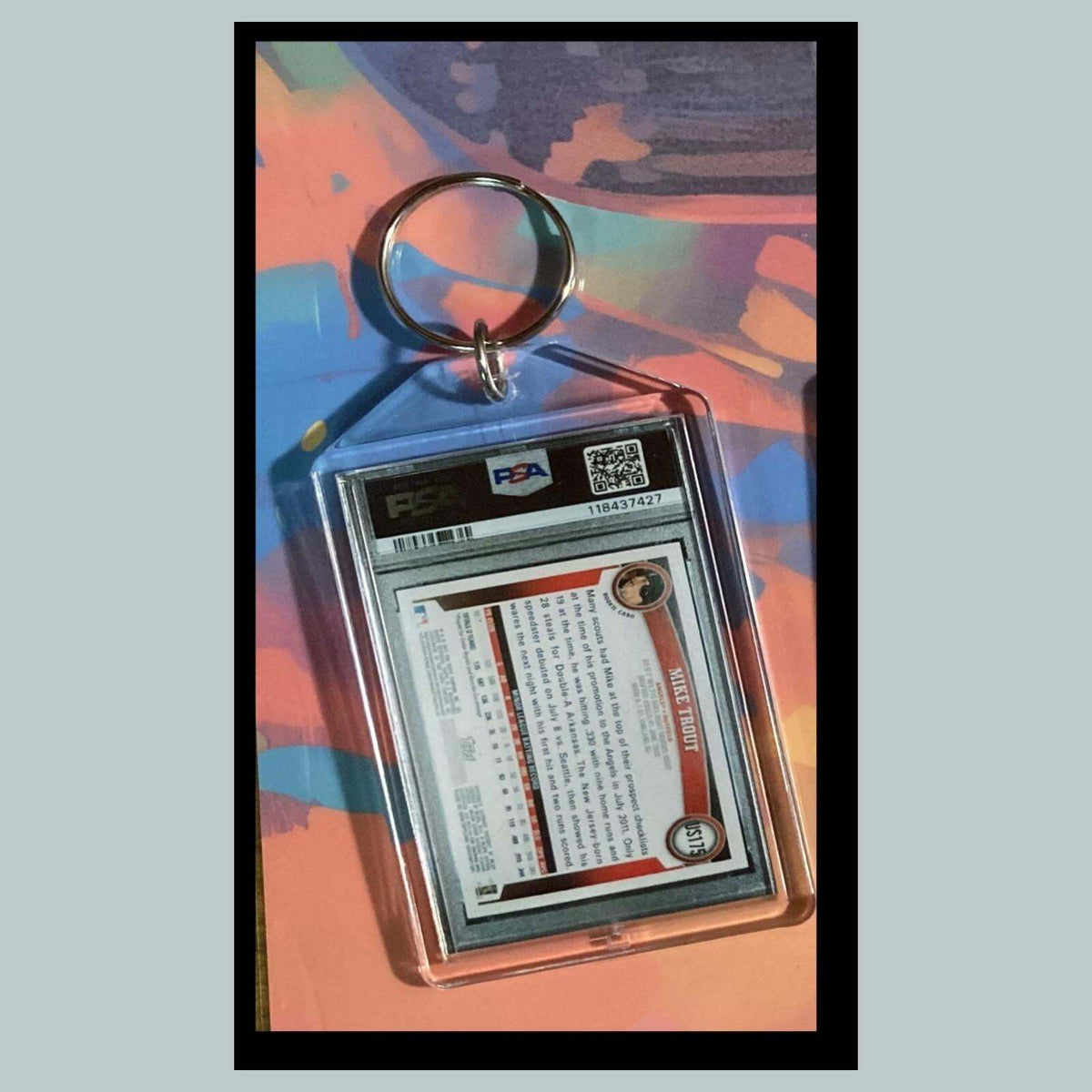 3201 Mike Trout 2011 Topps Update Rookie Custom Hand Made Novelty Keychain-Gift