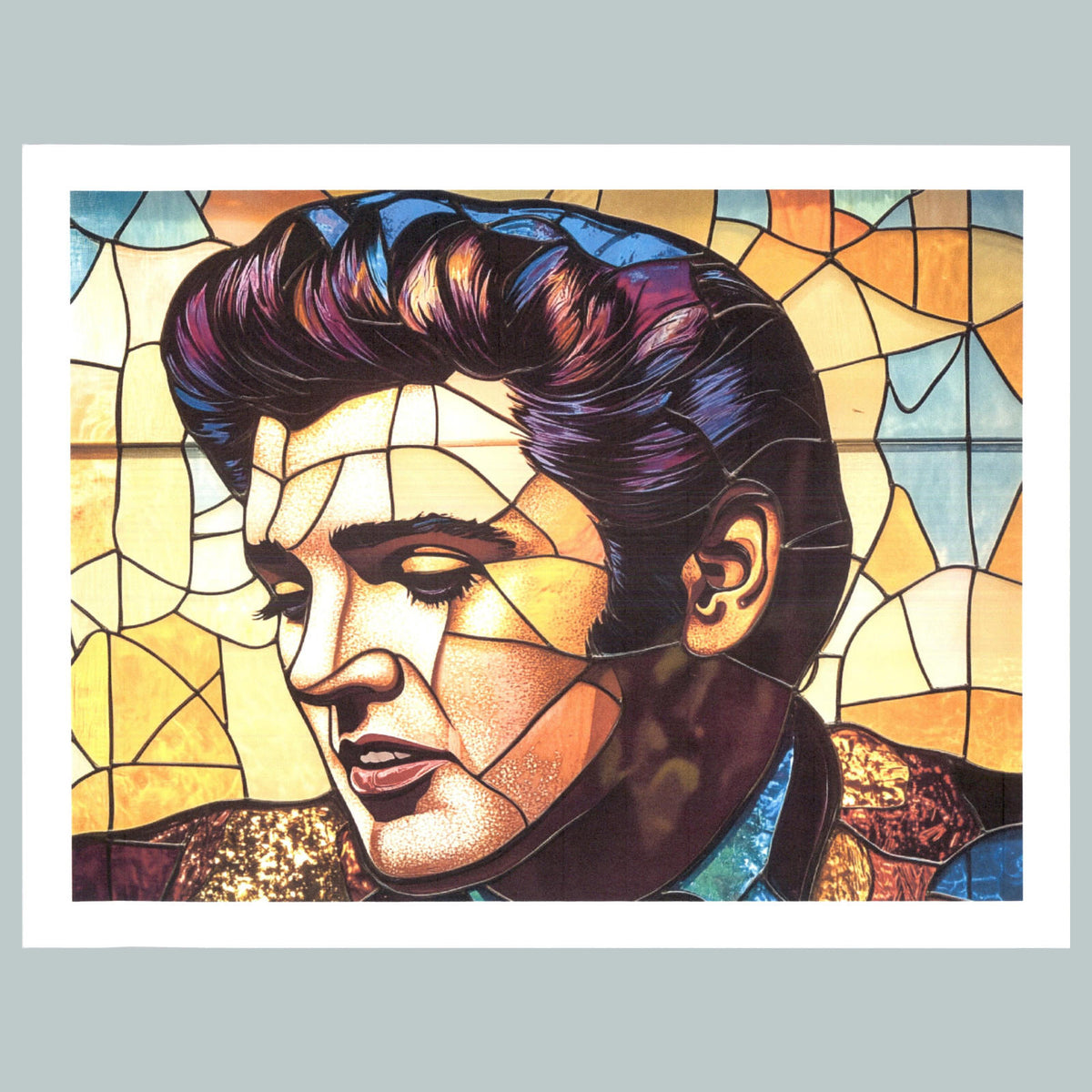 0384 P -8X10 Elvis Stained Glass Glossy Photo Fast-Secure Shipping MS