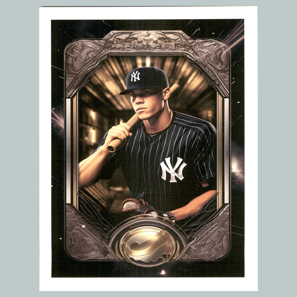 0136 P -8X10 Aaron Judge Gold Holding Bat Glossy Photo Fast Shipping BBL