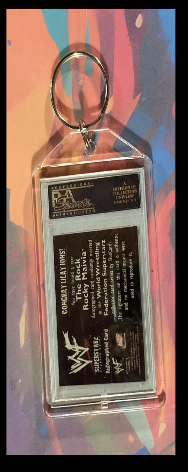 3369 The Rock 1998 Superstarz Auto Custom Hand Made Novelty Keychain