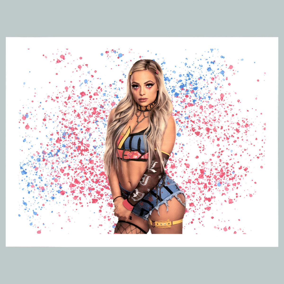 0081 P -8X10 Liv Morgan Splatter Glossy Photo Fast-Secure Shipping