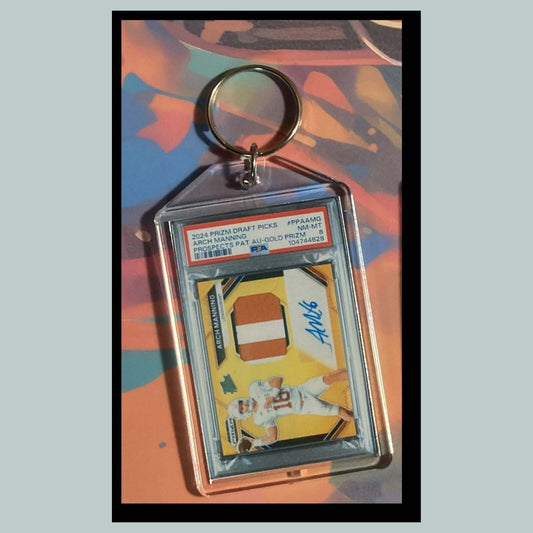 3503 Arch Manning 2024 Panini Prizm Gold Patch Auto Custom Hand Made Keychain