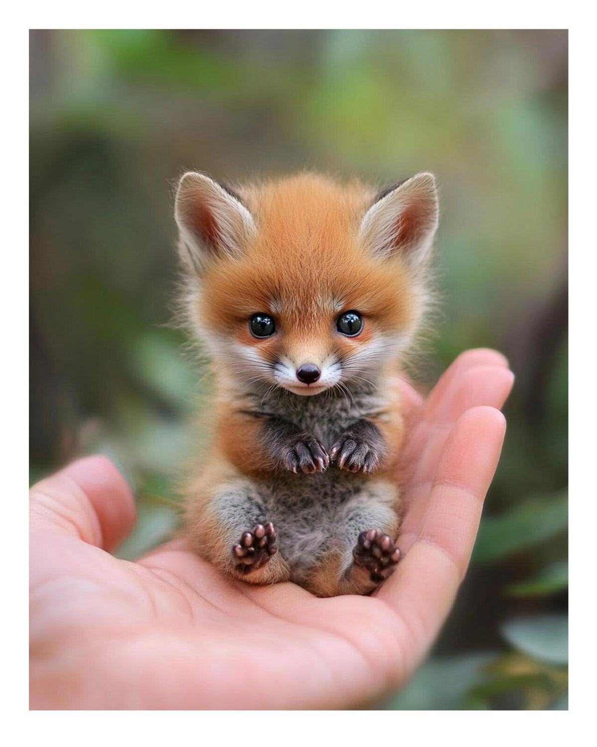 0559 P-8X10 Red Fox in Hand Glossy Photo MS