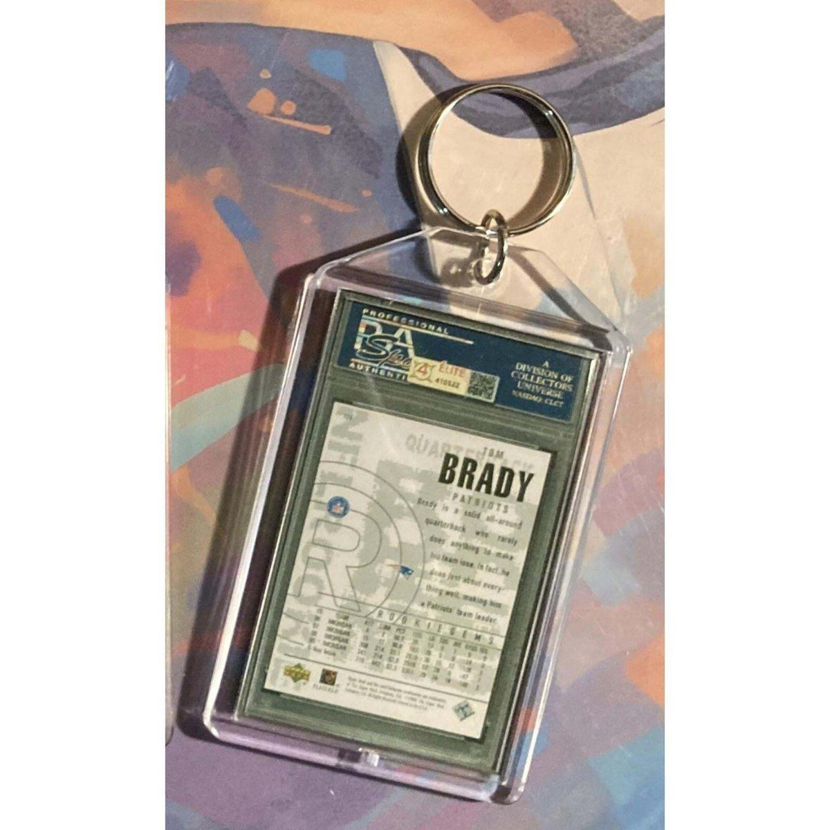 3180 Tom Brady 2000 UD Black Diamond Rookie Custom Hand Made Novelty Keychain