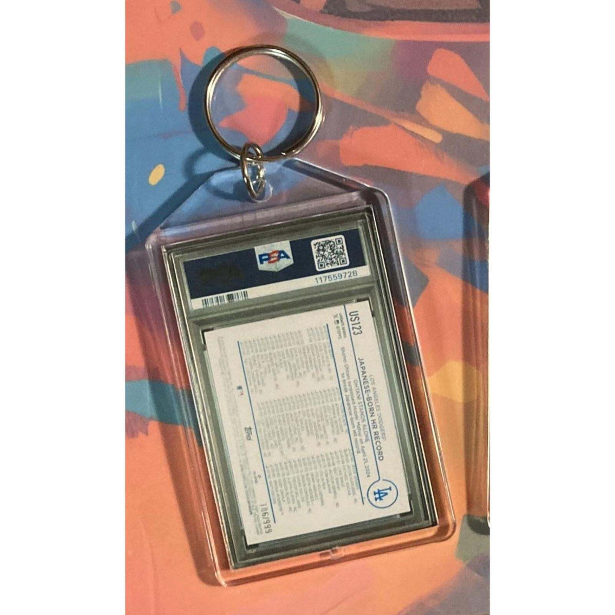 3438 Shohei Ohtani 2024 Update Japanese Born HR Record Blue Holo Foil Keychain