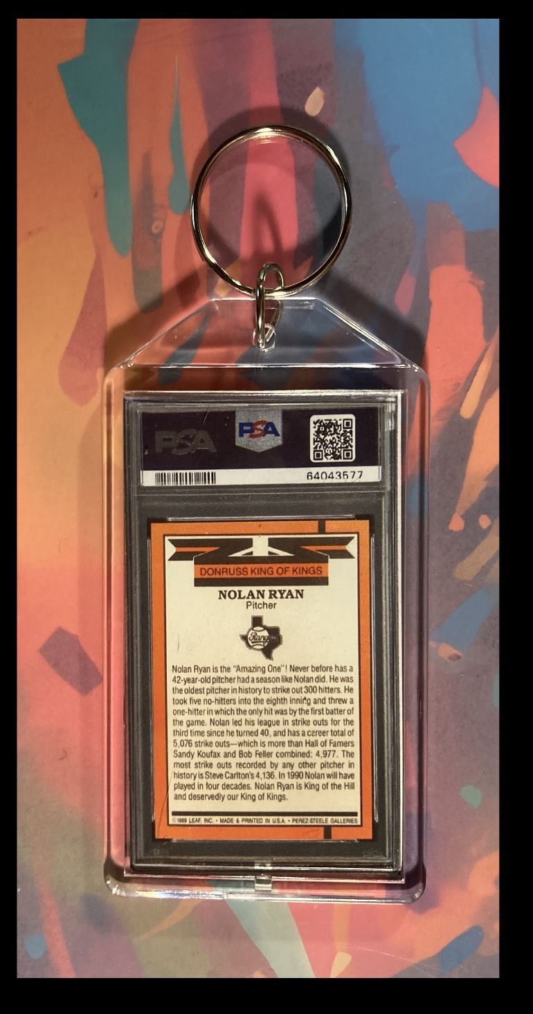 3027 Nolan Ryan 1990 Donruss Custom Keychain - Makes A Great Gift