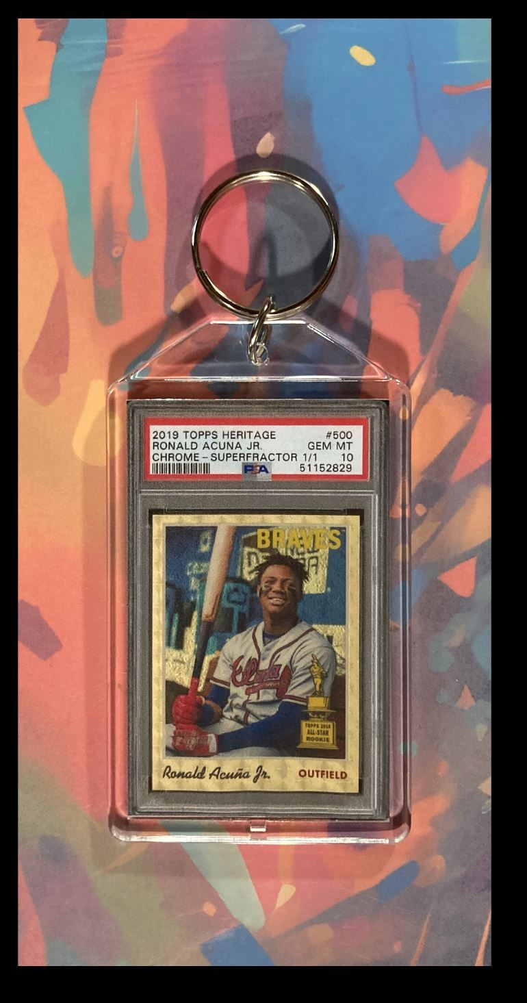 3066 Ronald Acuna 2019 Topps Heritage Chrome SuperFractor Keychain