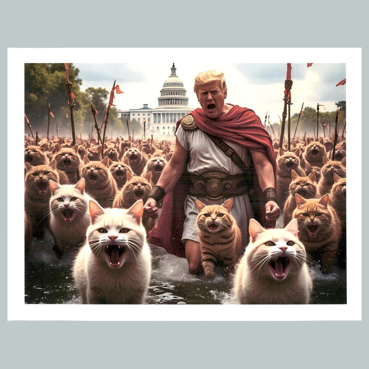 0200 P -8X10 Trump Emperor With  Cats Glossy Photo Fast-Secure Shipping MS