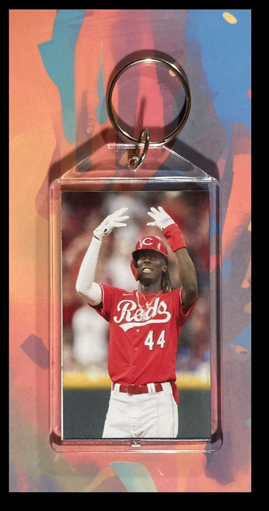 3278 Elly De La Cruz Hands Up - Custom Made Keychain Double Photo - Great Gift