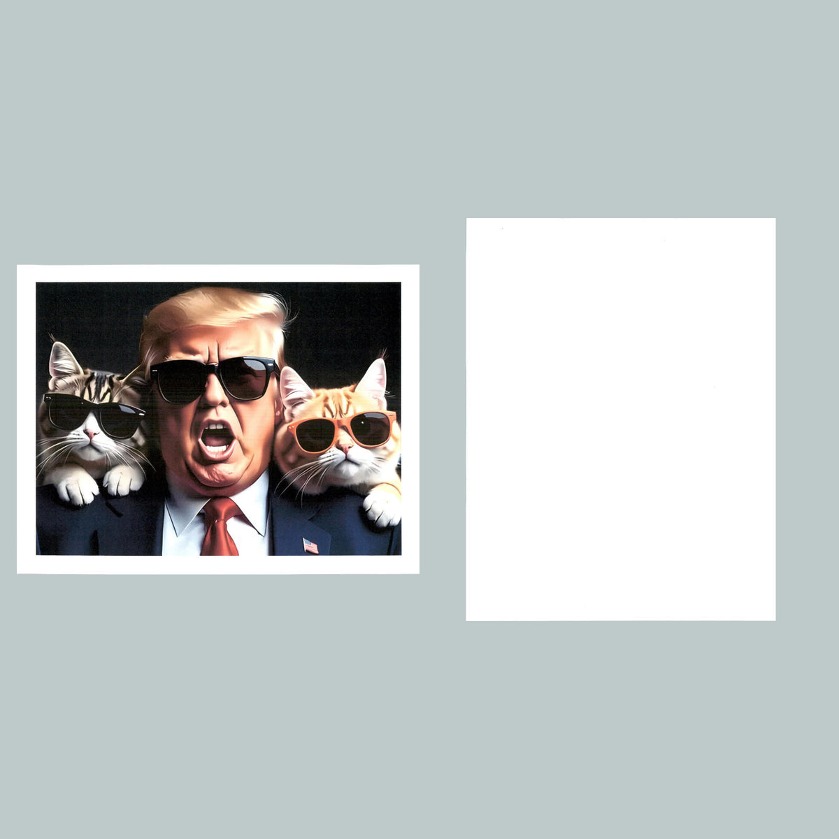 0185 P -8X10 Trump with 2 Cats-Shades Glossy Photo Fast-Secure Shipping