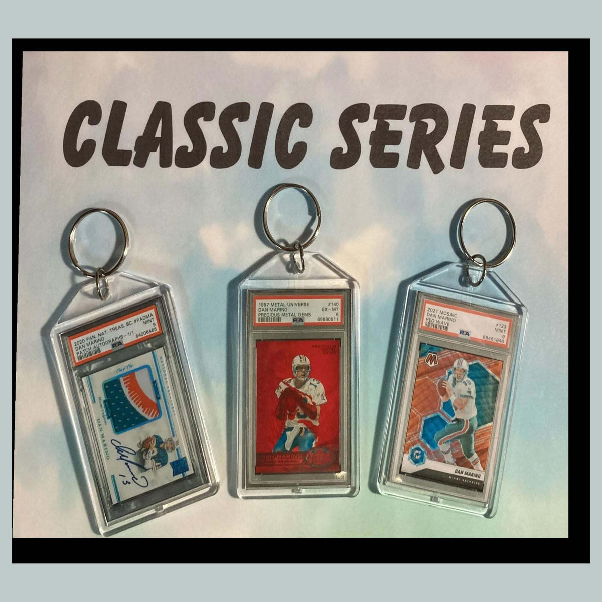 3461B Dan Marino 3 Pack Classic Bundle - 3 Different Custom Novelty Keychains