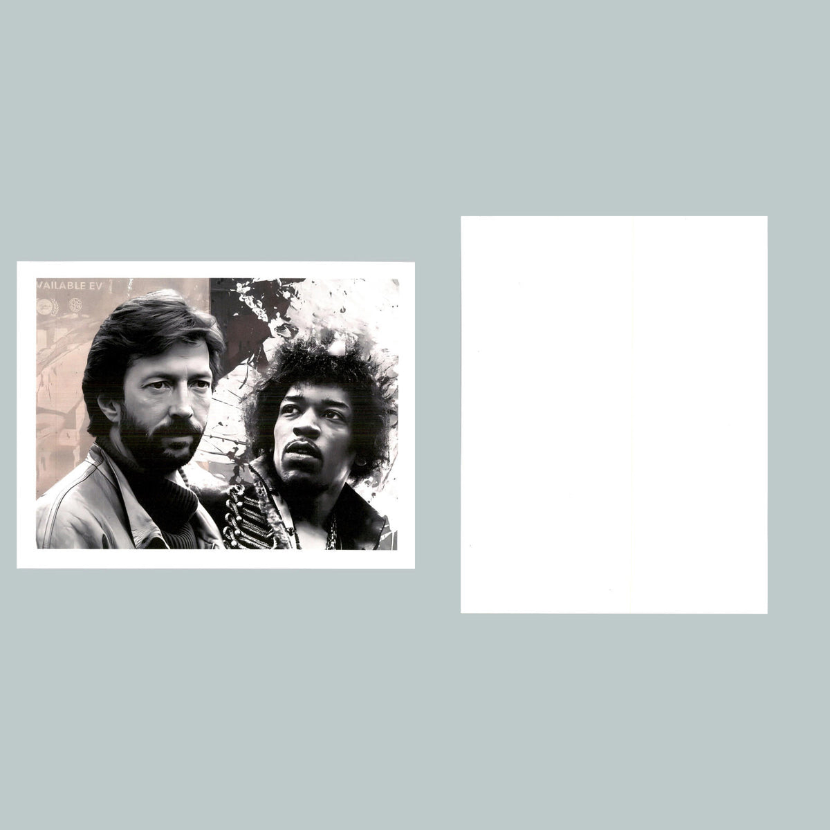 0077 P -8X10 Jimi Hendrix and Eric Clapton-B-W Glossy Photo Fast Shipping