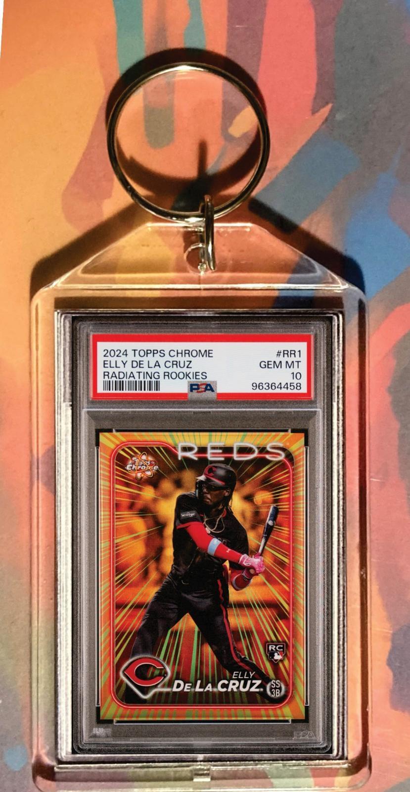 3513 EDC 2024 Topps Chrome Radiating Rookies Custom Hand Made Keychain Gift