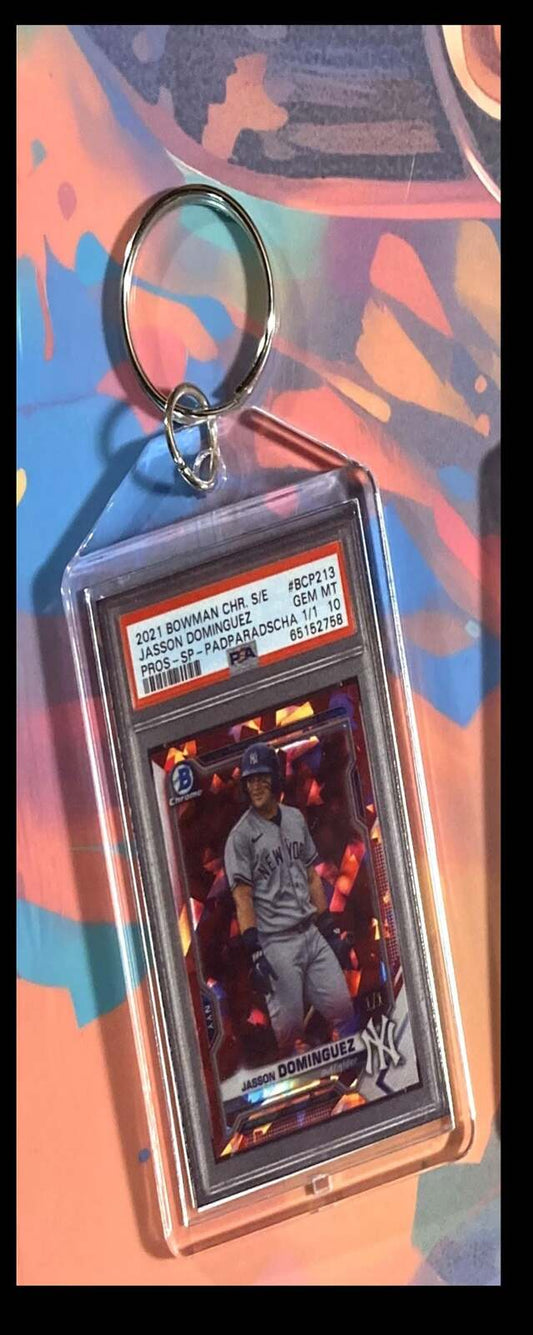 3115 Jasson Dominguez 2021 Bowman Chrome Padparadscha Keychain