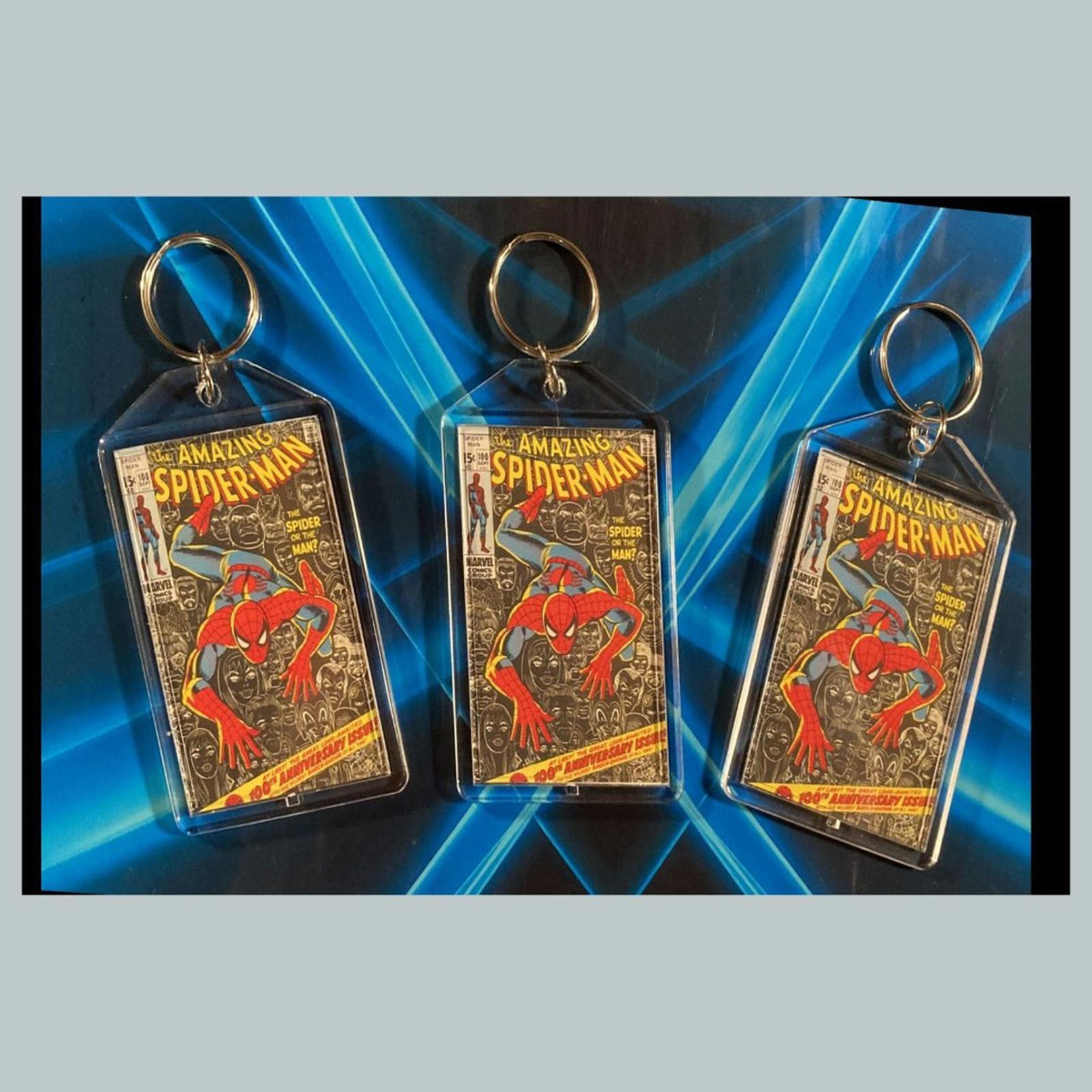 3401 Spider Man Classic  3 Pack Bundle -3 Diff Custom Novelty Keychains