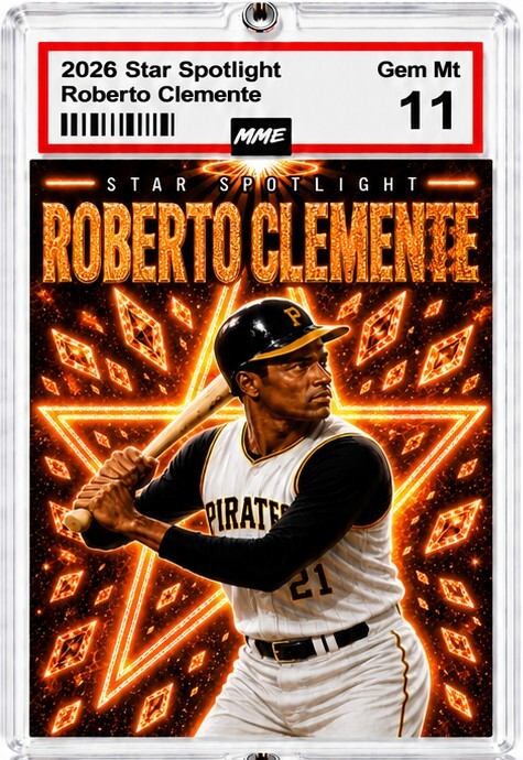 2955 Roberto Clemente Keychain Orange Spotlight Custom Acrylic Photo Keychain