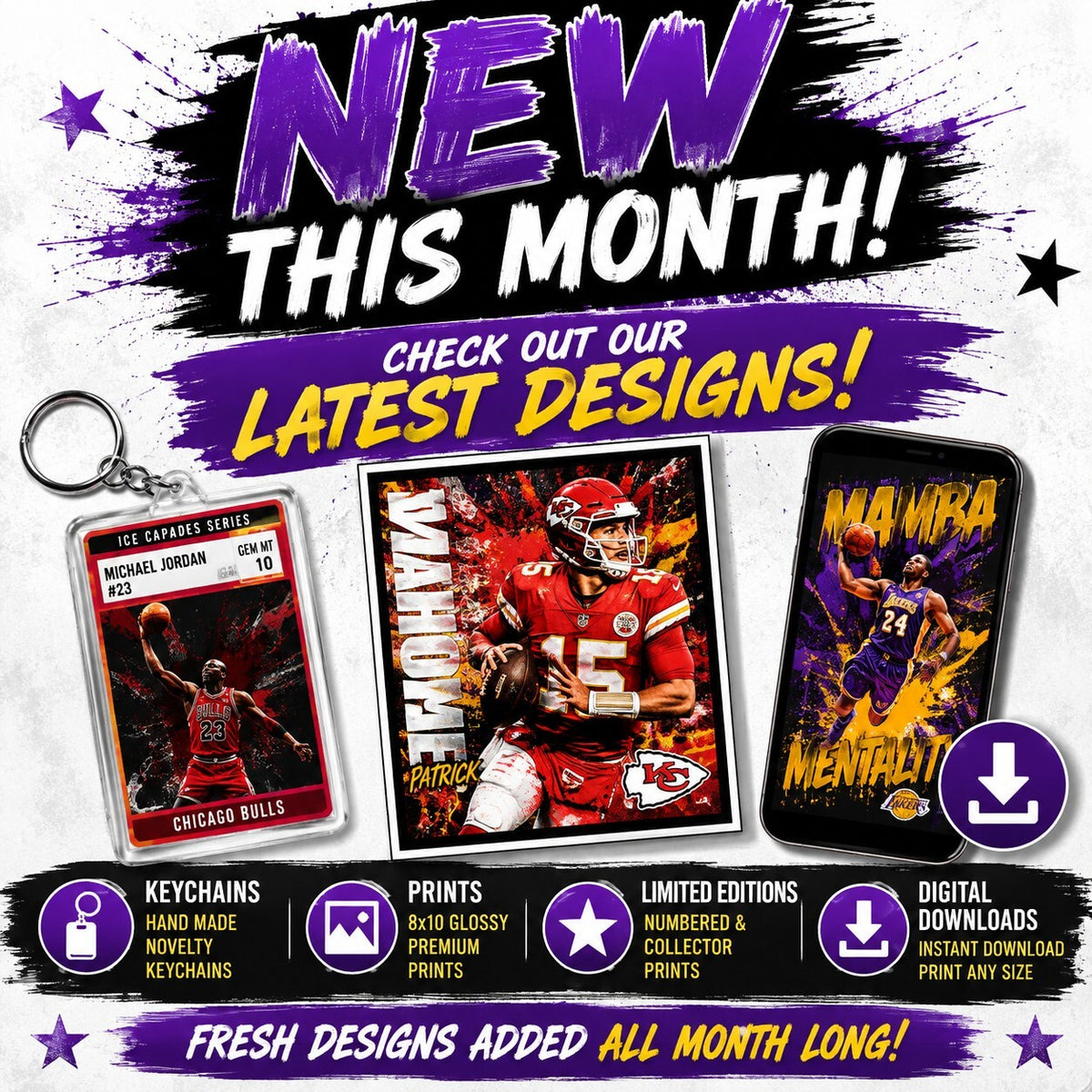 9999 00001L  New This Month - Check out our newest designs up this month