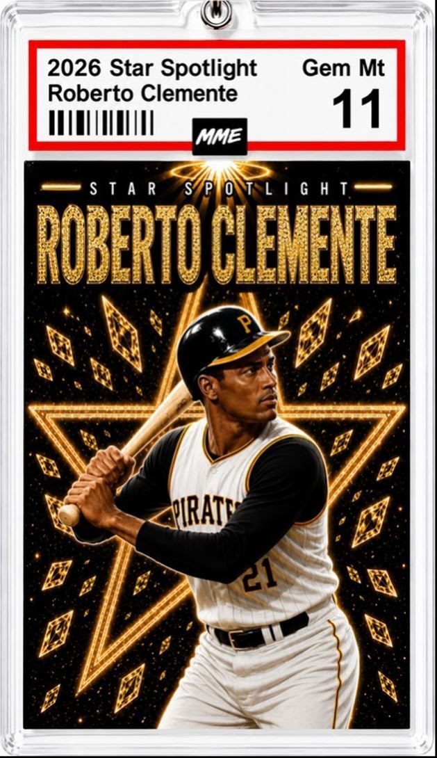2942 Roberto Clemente Keychain Gold Spotlight Custom Handmade Photo Keychain