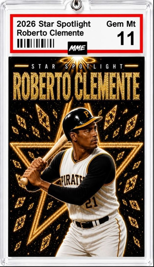 2942 Roberto Clemente Keychain Gold Spotlight Custom Handmade Photo Keychain