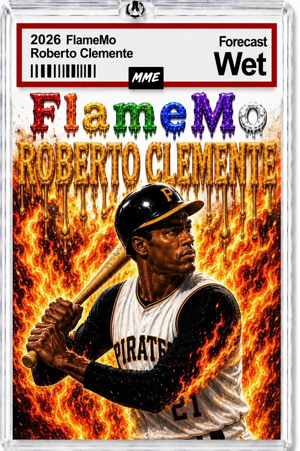 2940 Roberto Clemente Keychain FlameMo Alt Custom Handmade Photo Keychain