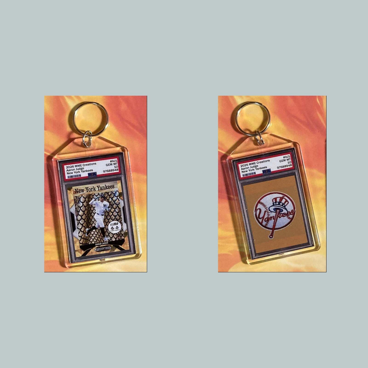 3750 Aaron Judge Gold Ice Mockup Custom Hand Made Keychain